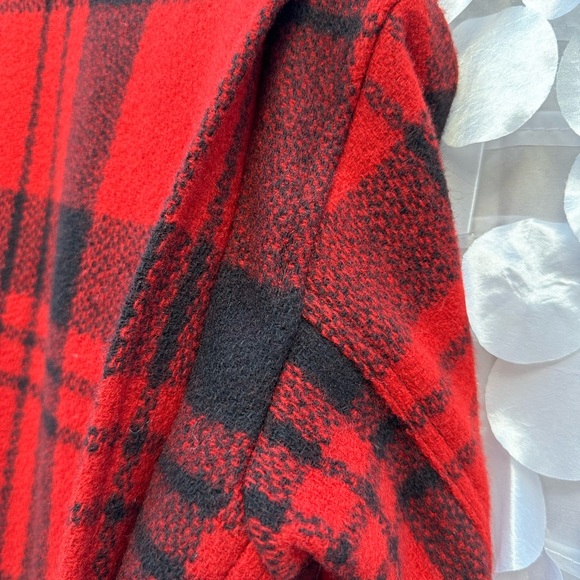 Ralph Lauren Double RL Mens Small 100% WOOL Red Black Buffalo plaid Coat - Picture 11 of 14